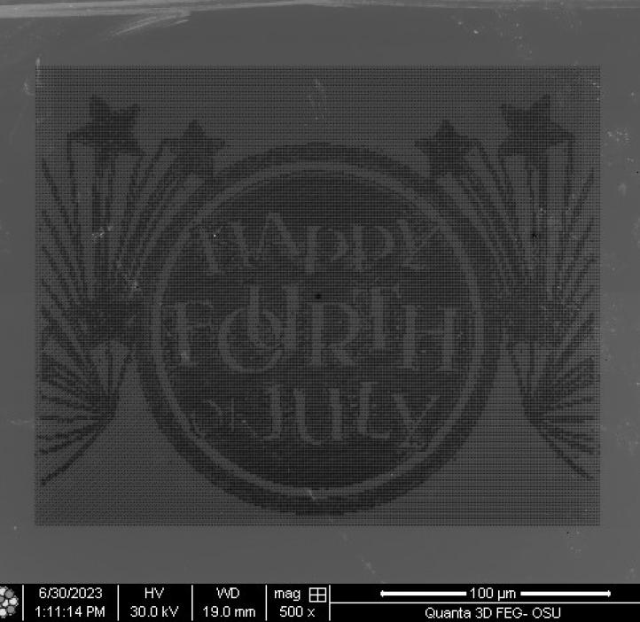 Ion Beam Lithography for Fourth of July - By Rebecca Jackson